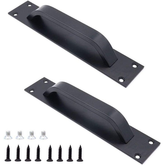 2 Pack Sliding Door Handle, Aluminum Alloy Cabinet and Cupboard Handle, Black, 20 x 4 cm