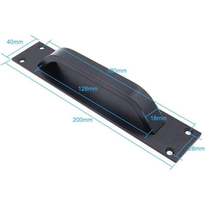 2 Pack Sliding Door Handle, Aluminum Alloy Cabinet and Cupboard Handle, Black, 20 x 4 cm