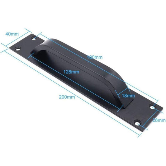 2 Pack Sliding Door Handle, Aluminum Alloy Cabinet and Cupboard Handle, Black, 20 x 4 cm