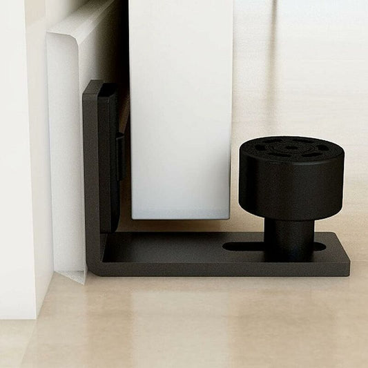 Sliding Door Floor Guide, Adjustable Black Bottom Guide for Sliding Wooden Door