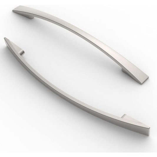 10 Pack Furniture Handles, Brushed Nickel Cupboard and Drawer Handles, 160 mm Hole Spacing