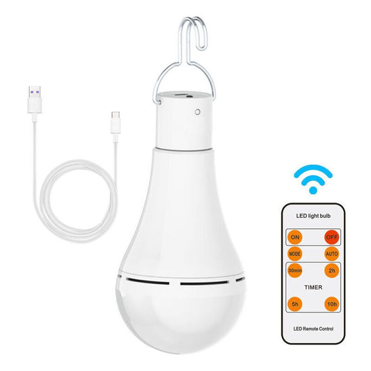 USB Rechargeable 7W E27 LED Light Bulb with Remote Control and Hook