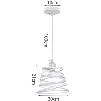 Vintage Metal Cage Pendant Light E27 Retro Industrial Ceiling Light White