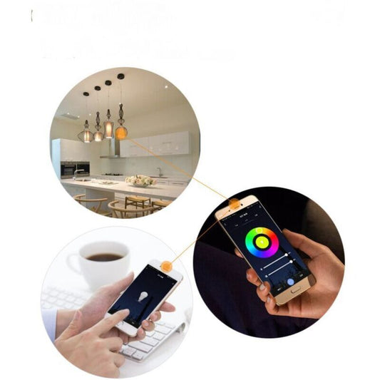 1 Pcs E27 WiFi Smart LED Bulb 10W RGB CCT Compatible with Alexa Google Home, 2000K to 4000K