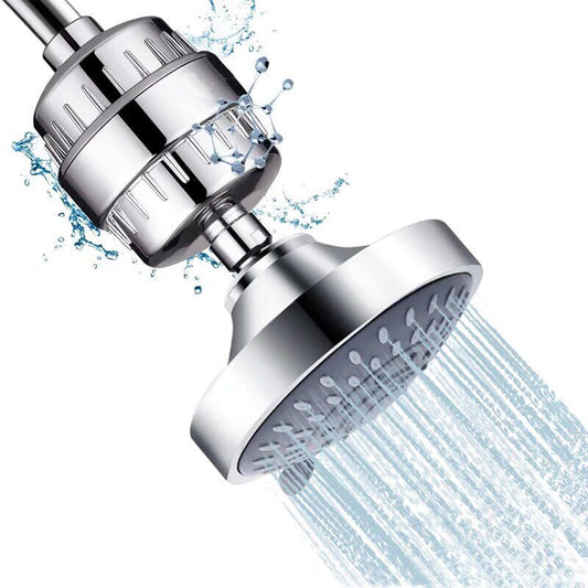 Fixed Shower Head with 15 Stage Anti Limescale Vitamin C High Flow Shower Filter