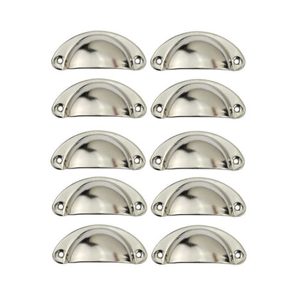 10 Pcs Silver Door Knob Handles for Furniture Drawer, 81 mm
