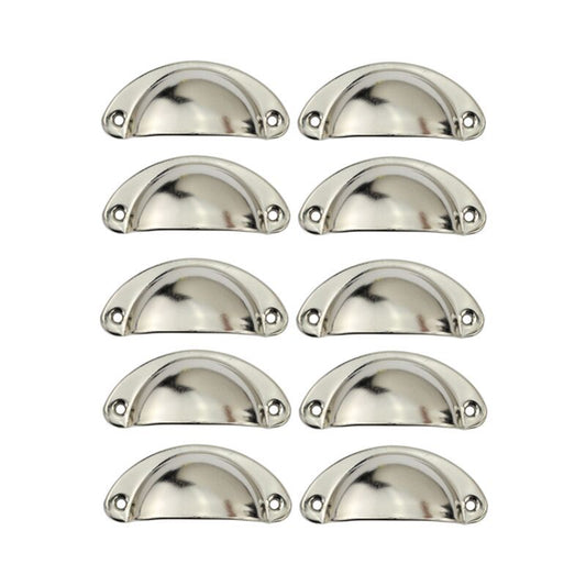 10 Pcs Silver Door Knob Handles for Furniture Drawer, 81 mm