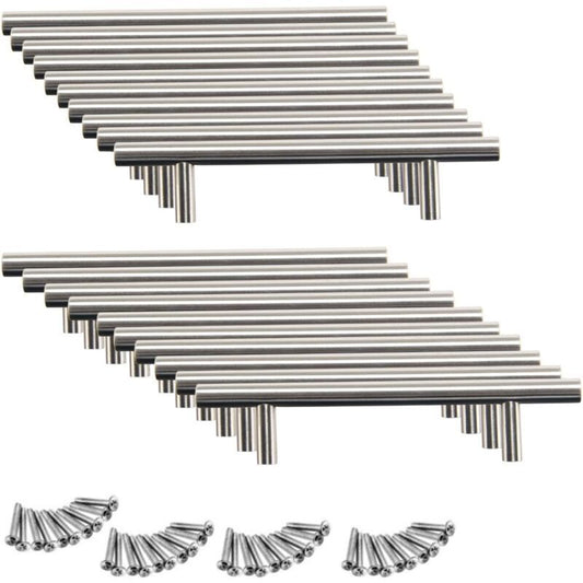 20 Pcs Stainless Steel Kitchen Cabinet Cupboard Door Handles, 160 mm Hole Center