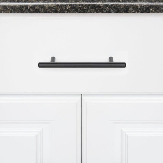 10 Pcs Black Stainless Steel Kitchen Cupboard Door Handles, 192 mm Hole Spacing
