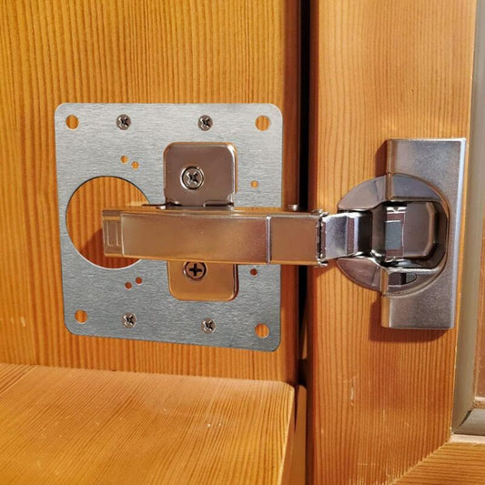4 Pcs Stainless Steel Hinge Repair Plates with Screws for Cabinet Furniture Shelves