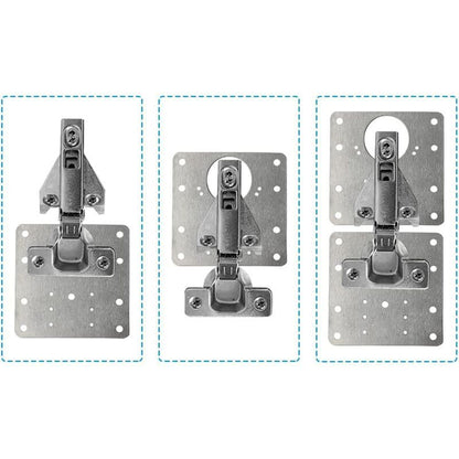 4 Pcs Stainless Steel Hinge Repair Plates with Screws for Cabinet Furniture Shelves