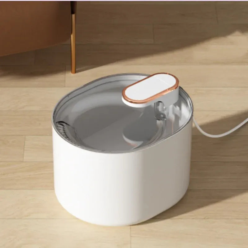 Automatic Cat Water Fountain USB Water Feeder Bowl with 6 Filter Cartridges, Ore White, Quiet Edition