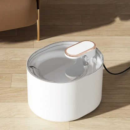 Automatic Cat Water Fountain USB Water Feeder Bowl with 6 Filter Cartridges, Ore White, Regular Edition