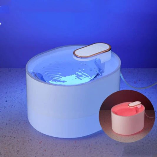 Automatic Cat Water Fountain USB Water Feeder Bowl with 6 Filter Cartridges, White, Premium Edition, Water Shortage Indicator