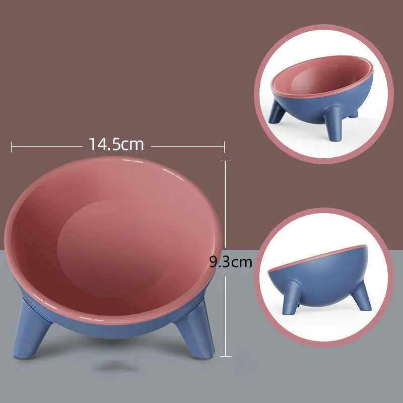 Cat and Dog Non-Breakable Bowl With Stand, Durable, Heat Resistant - Rose red
