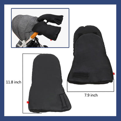 Stroller Hand Muff - Waterproof and Frost-Resistant - Extra Thick and Warm - Black - Unisex Stroller Accessory