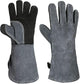 Leather Oven Mitts Heat Resistant up to 500C - Non-Slip Cooking Gloves for Grilling, Baking & Blacksmithing