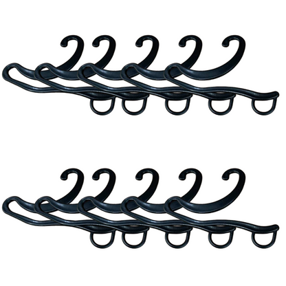 10 Pack Plastic Sock Hangers with Front Hooks, Retail Display Hanging Clips, Black