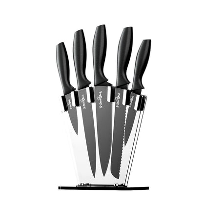 7-Piece Kitchen Knife Set with Sharpener, Stainless Steel Non-Stick Blades