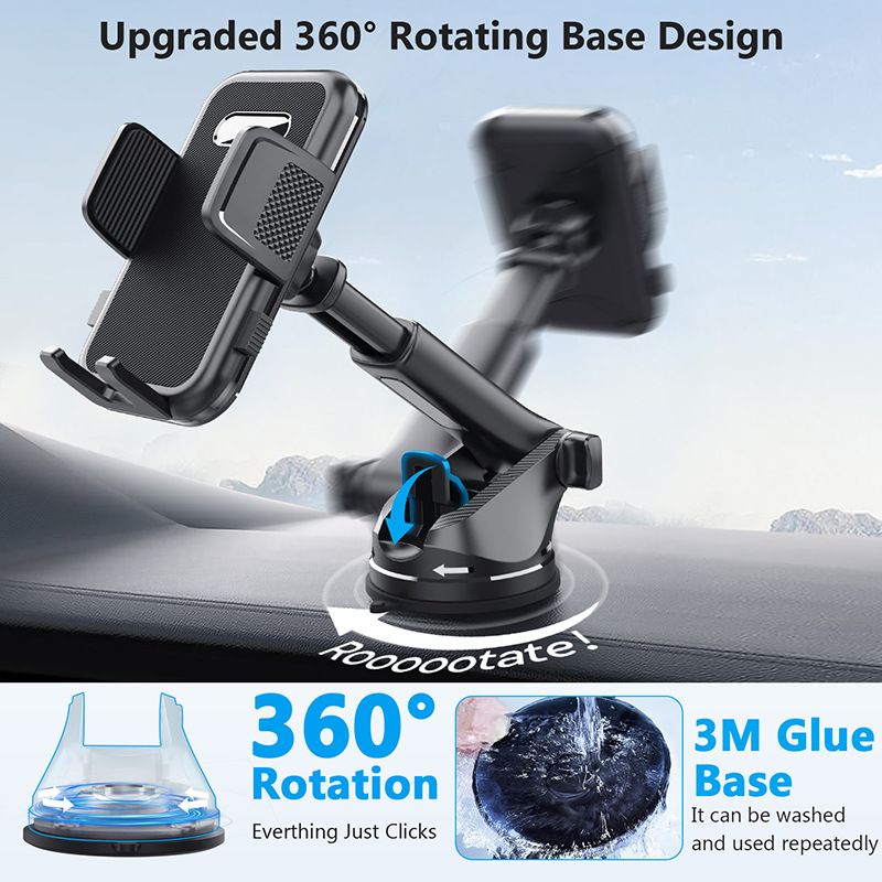 ML-236 Universal Car Phone Holder, Suction Mount for Dashboard and Windscreen