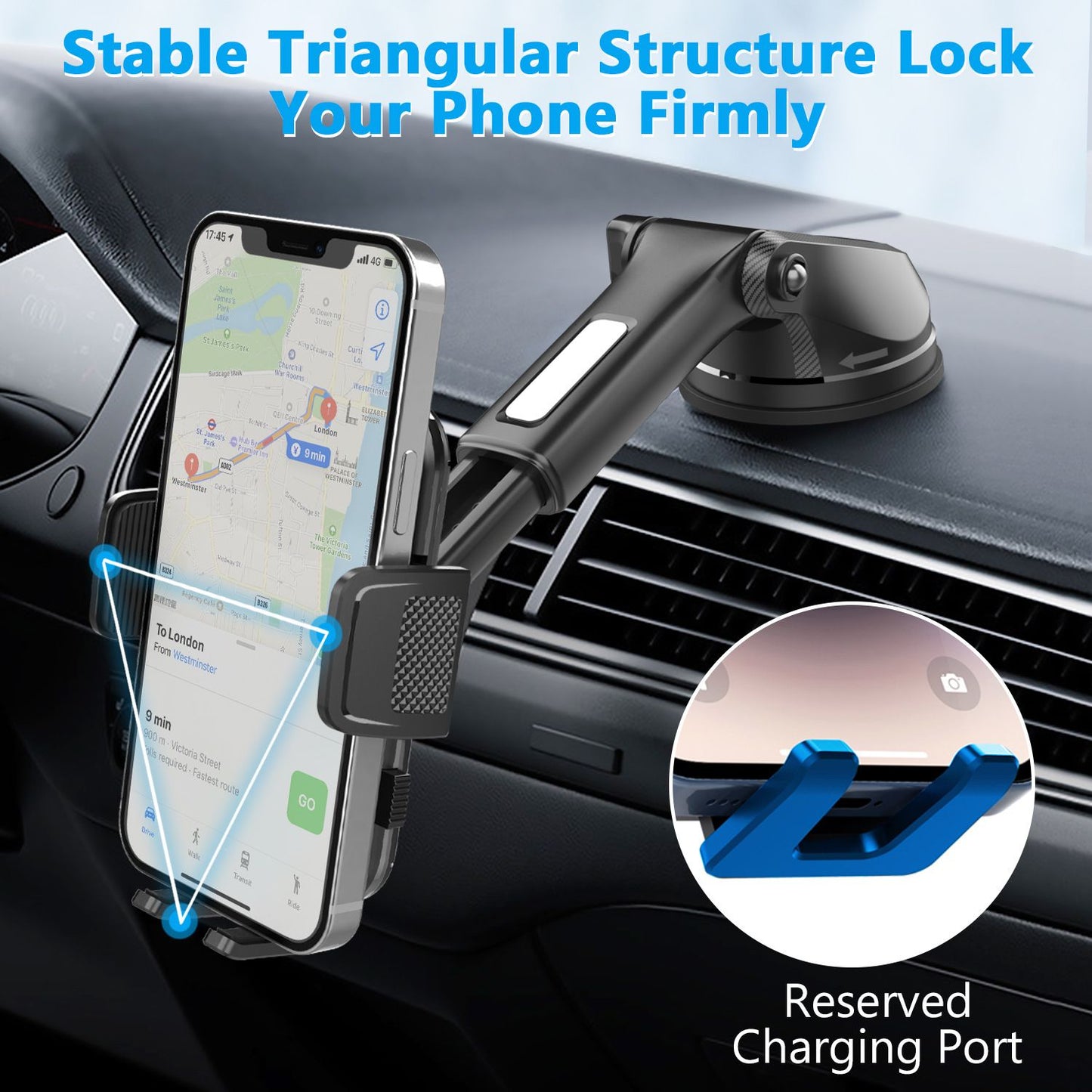 ML-236 Universal Car Phone Holder, Suction Mount for Dashboard and Windscreen