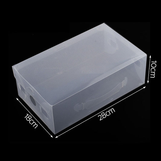 20 Pack Clear Shoe Storage Boxes, Foldable Stackable Organizer Cases