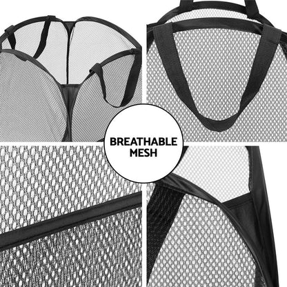 2 Pack Foldable Laundry Basket Hampers, Black