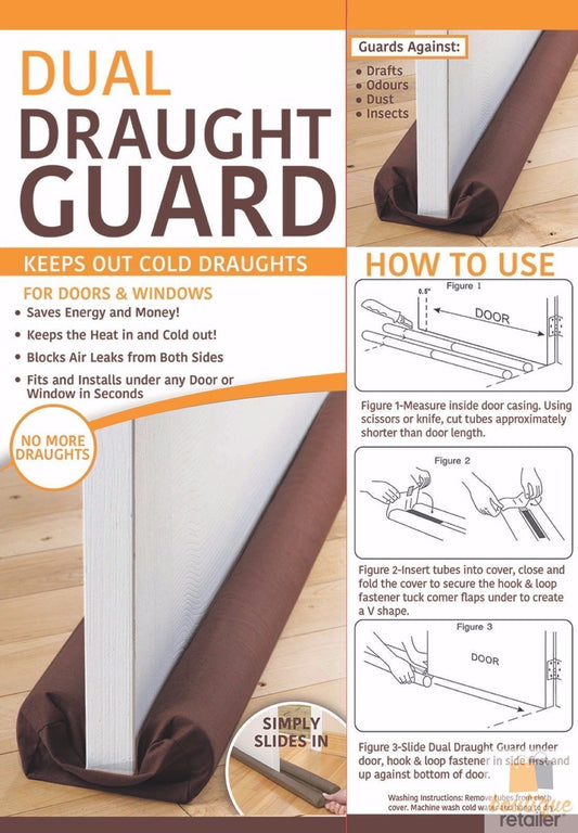 Double-Sided Draft Stopper for Doors, Snake Door Draft Guard and Weather Seal