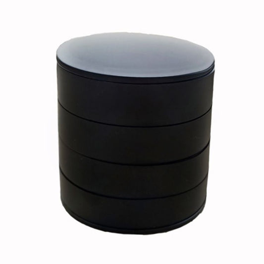 2 Pack Rotating Jewellery Storage Boxes, 4-Layer Dustproof Organizer Cases, Black Nordic Style