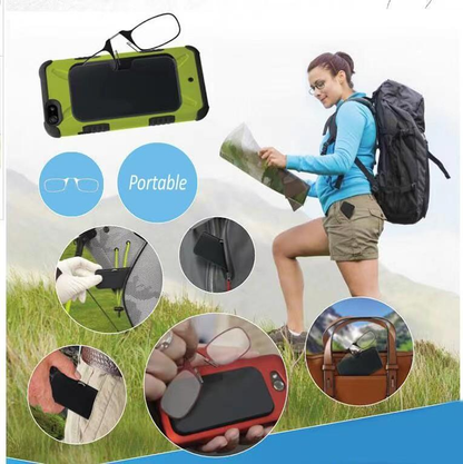 Nose Clip Reading Glasses No Legs Mini Portable Presbyopic Glasses With Sticky Phone Case Ultra Light PC Lens Readers +2.50