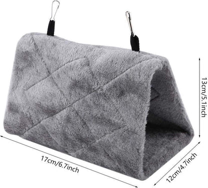 Pet Bird Hammock Plush Hanging Bed Black and Blue, Size M