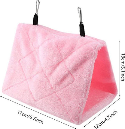 1 Piece Plush Parrot Hammock Winter Warm Bed Pink