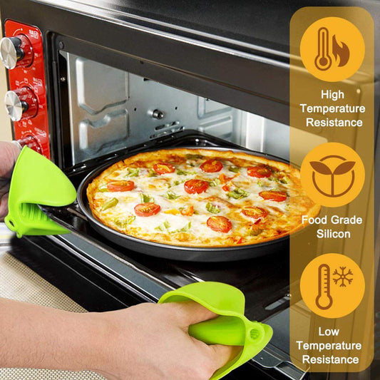 2 Pairs Silicone Pot Holders and Oven Mitts for Baking Cooking and Grilling