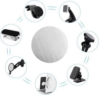 2oz Metal Round Plate For Phone | Self-Adhesive Magnetic | Phone Holder | Phone Sticker | Metal Phone Plate | Round | Silver