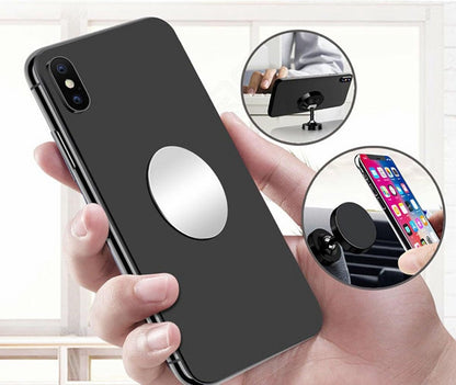 2oz Metal Round Plate For Phone | Self-Adhesive Magnetic | Phone Holder | Phone Sticker | Metal Phone Plate | Round | Silver