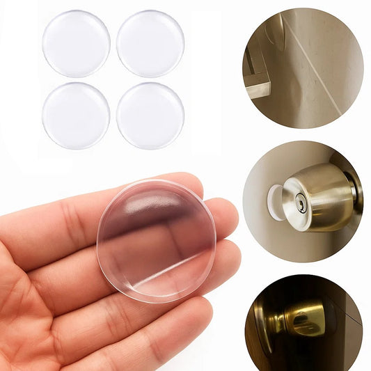 Door Stoppers | Self-Adhesive Door Protectors | Door Protection | Silicone | Transparent | Washable | 4 Pieces