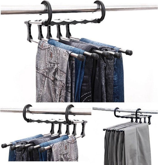 Trouser hanger Clothes hanger - Clothes rail - Trouser hanger Clothes hanger - Metal trouser rail - 5 garments
