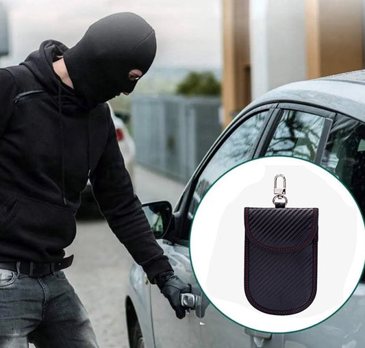 Carbon fiber key fob protector | Car Key Protector | Keyless Entry Protective Case | RFID Protective Case | Card Holder | Wallet | Phone Holder | 14 x 10 CM