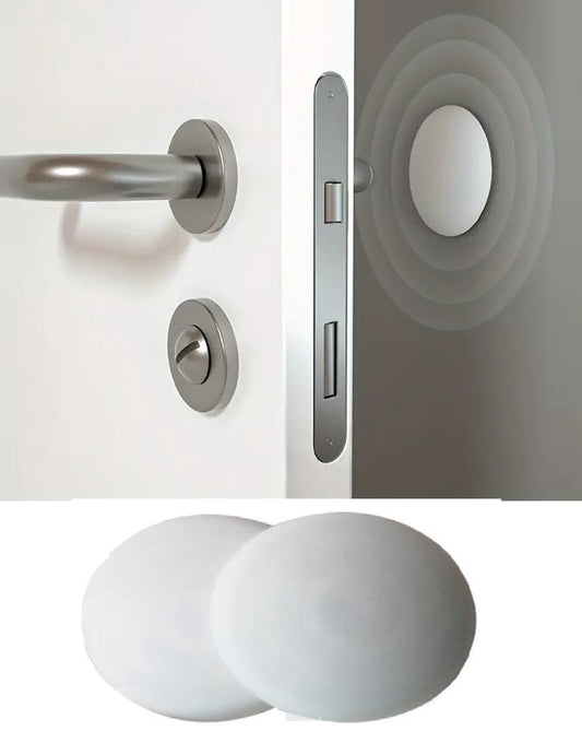 Door Stoppers | Self-Adhesive Door Protectors | Door Protection | Silicone | Transparent | Washable | White | 2 Pieces