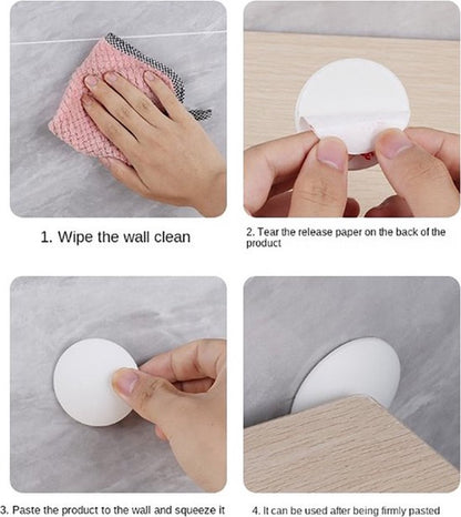 Door Stoppers | Self-Adhesive Door Protectors | Door Protection | Silicone | Transparent | Washable | White | 2 Pieces