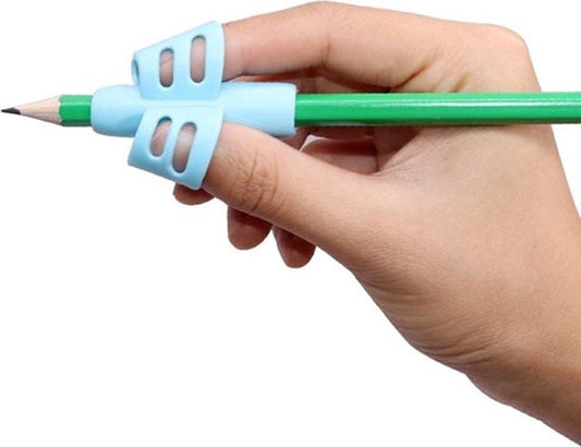 Pencil Grips | Finger Grip Writing Aids for Children & the Elderly | Pencil Holder | Pen Holder | Writing Aids | 1 Piece | Blue