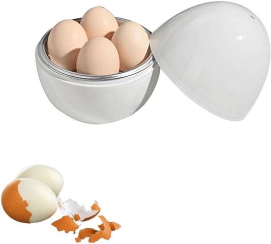 Egg cooker - Pressure cooker with 4 eggs for hard and medium-boiled eggs - Fast microwave egg cooker - Cooking time of 9 minutes - User-friendly microwave egg poacher