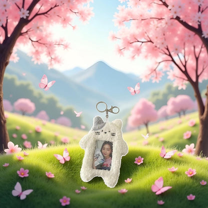 Card Holder Men & Women -Card Holder- Card Holder Cards-1 White Photo Card Holder - Cartoon Plush Photo Card Holder Outdoor Girl - ID Card Holder - Protective Sleeve - Card Holder Student Rabbit Identification Badge Supplies