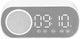 Bluetooth speaker alarm clock - with LED mirror display, radio, weather forecast - two high-volume alarms - suitable for deep sleepers - white