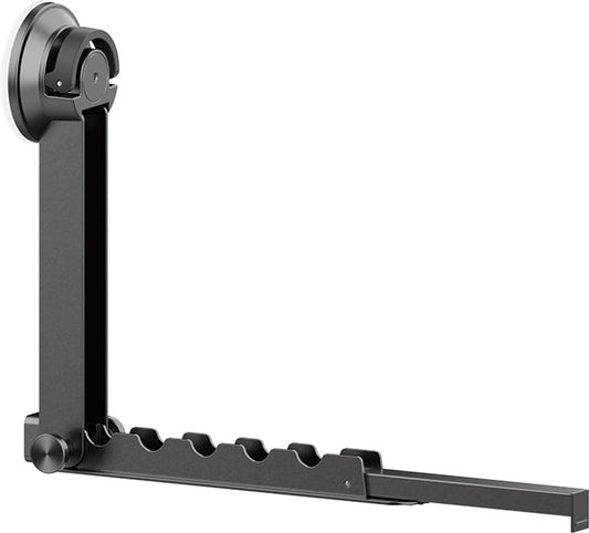 Wall drying rack – Foldable, aluminium, vacuum suction cup (grey)