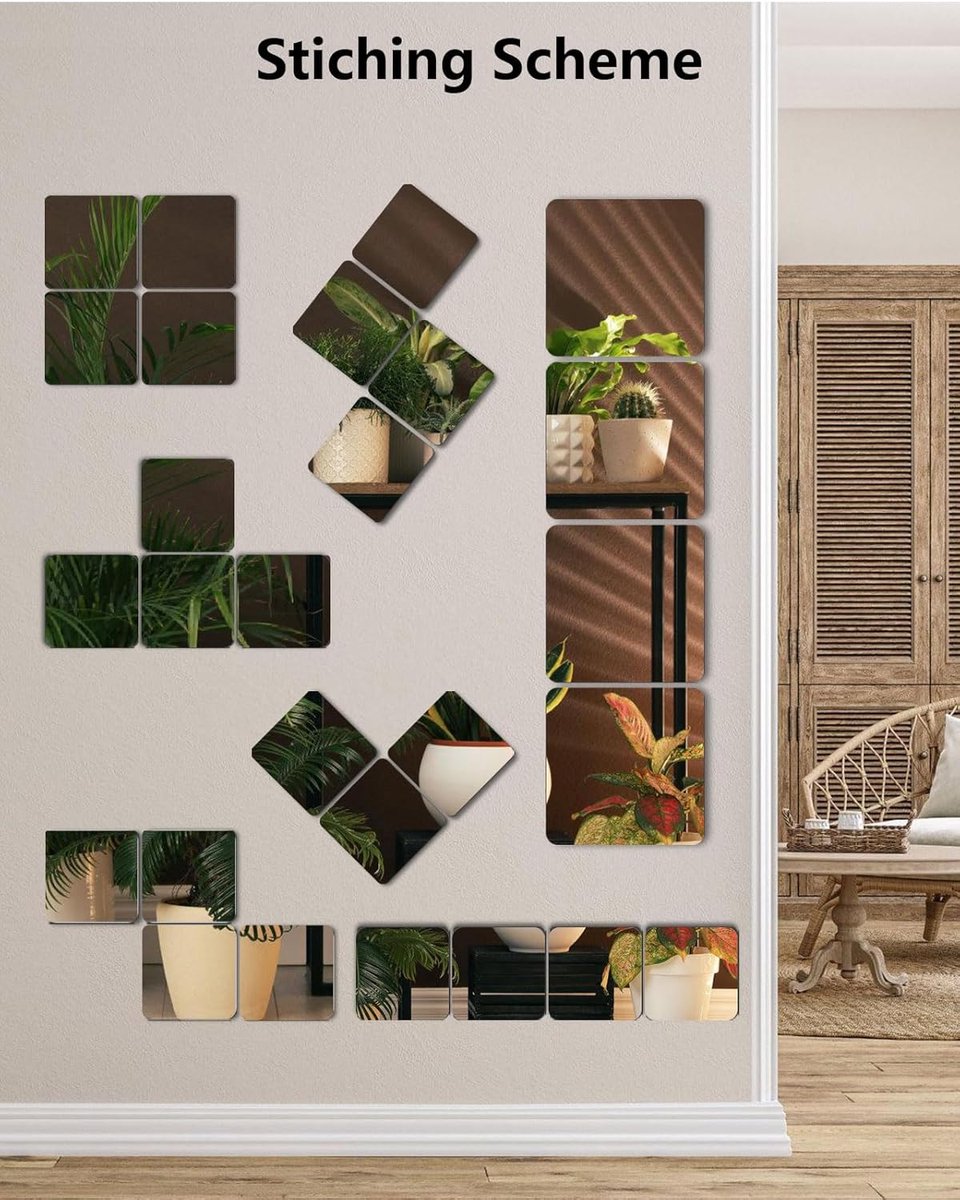 pieces unbreakable Wall Mirror - self-adhesive wallpaper - 30x30 cm, toddlers & children