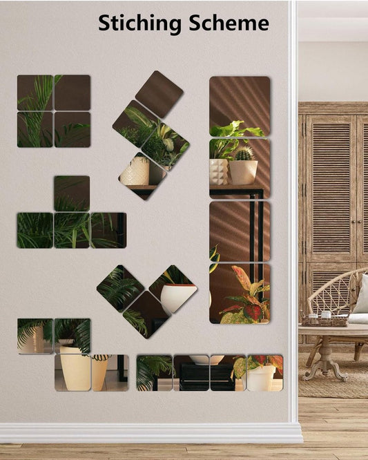 pieces unbreakable Wall Mirror - self-adhesive wallpaper - 30x30 cm, toddlers & children