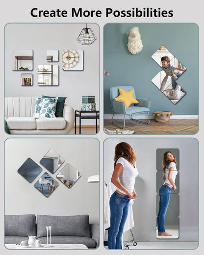 pieces unbreakable Wall Mirror - self-adhesive wallpaper - 30x30 cm, toddlers & children