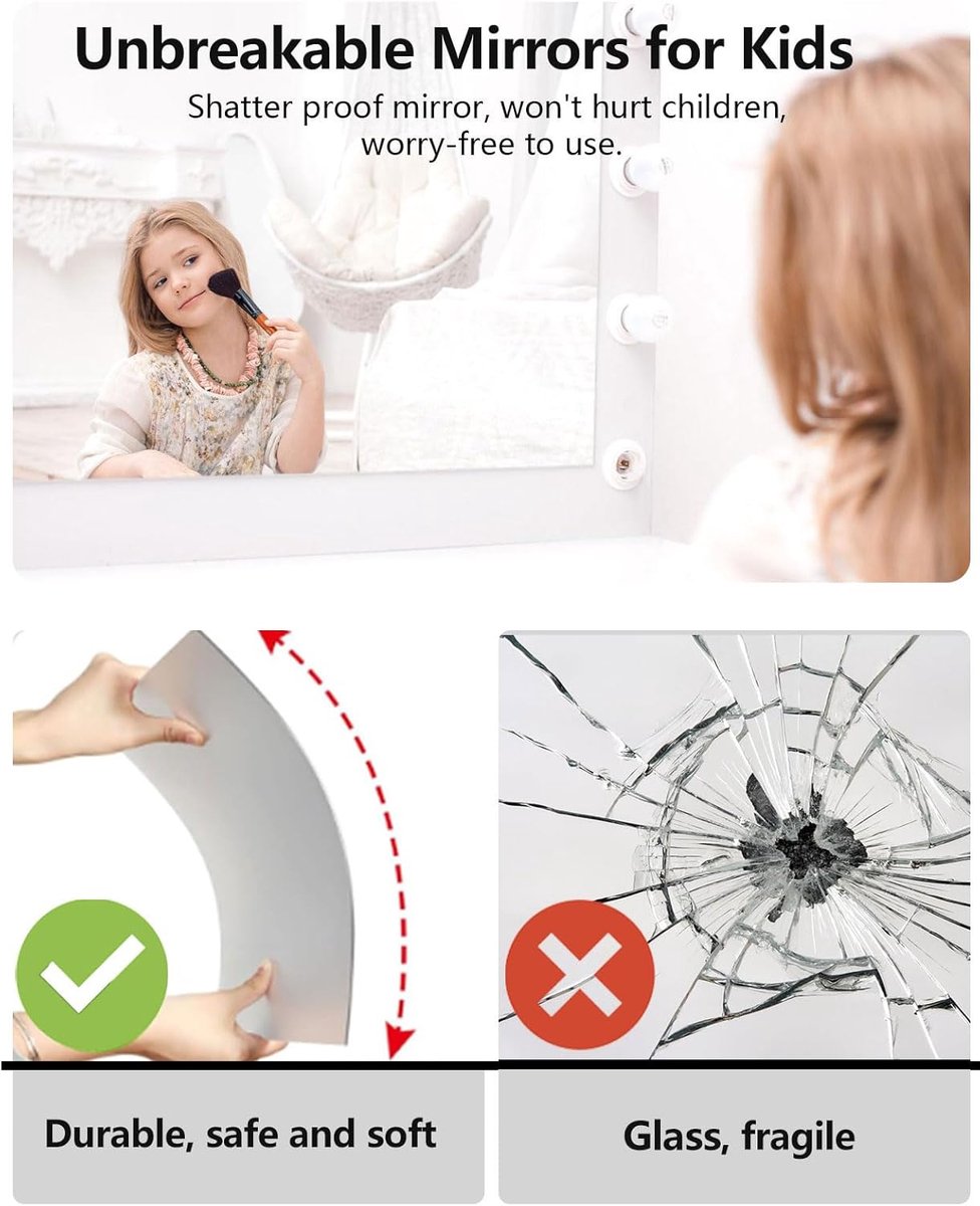 pieces unbreakable Wall Mirror - self-adhesive wallpaper - 30x30 cm, toddlers & children