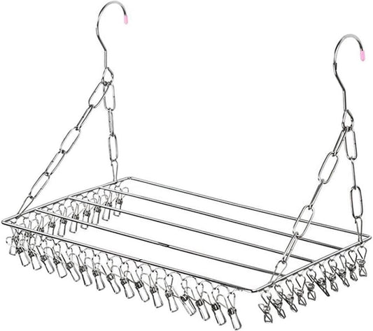 Drying Rack - 36 Stainless Steel Clips - Reinforced No Deformation - Socks and Underwear Drying Rack for Home Laundry Room